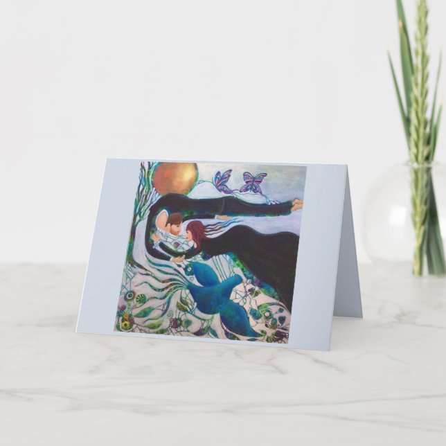 Carte Amants connectés Art romantique fantaisiste (Devant)