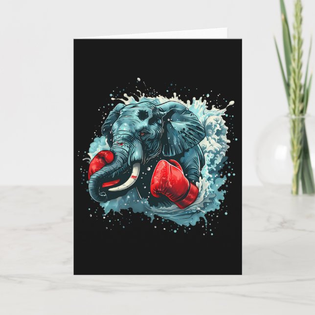 Carte Amateur de boxe éléphant gants de boxe kickboxing  (Devant)