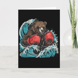 Carte Amateur de boxe ours gants de boxe kickboxing drôl
