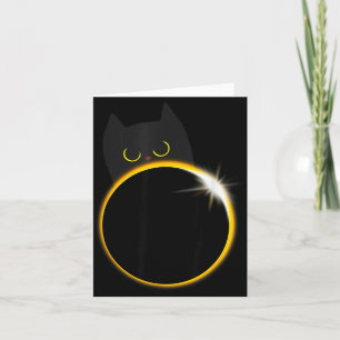 Carte Amateur de chat noir drôle d'éclipse solaire