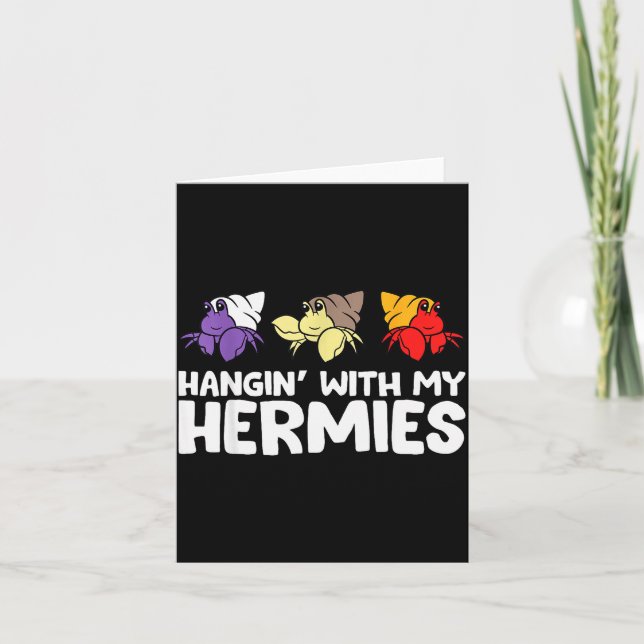 Carte Amateur de crabes hermitiques drôle - Noir (Devant)