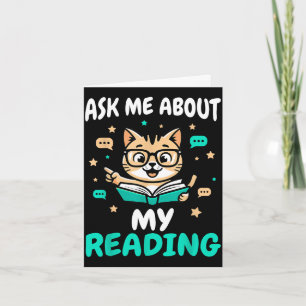 Carte Amateur de livre de chat - enseignant lisant - hom