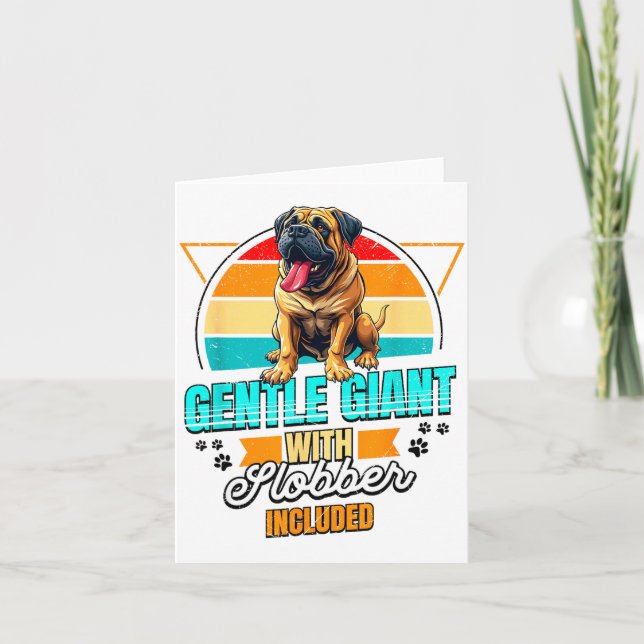 Carte Amateur de Mastiff Drôle de Chien Mastiff Rétro  (Devant)