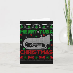 Carte Amateur de musique de tuba Éclairage de Noël Ours 