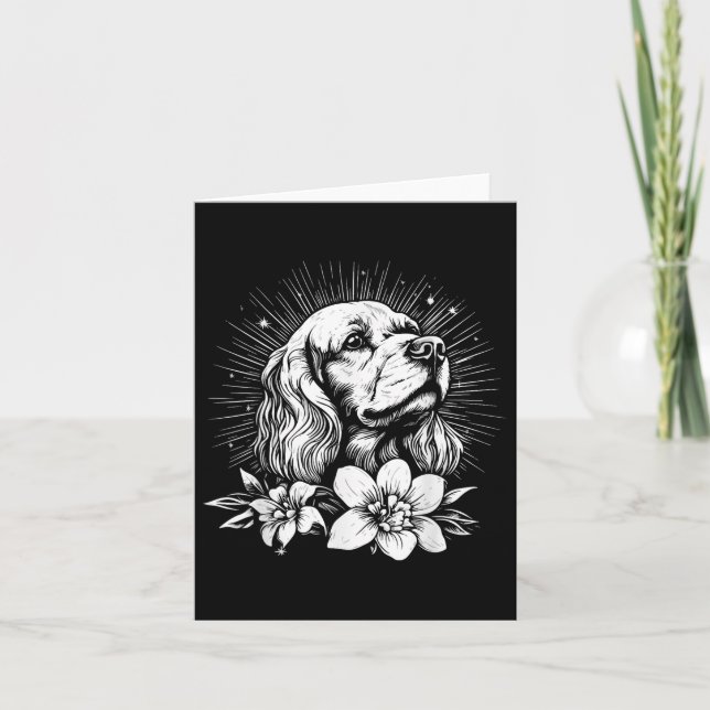 Carte Amateur de tatouage de style Spaniel Er Rétro Chie (Devant)