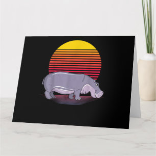 Carte Amateur d'hippopotame vintage rétro Hippopotame Am