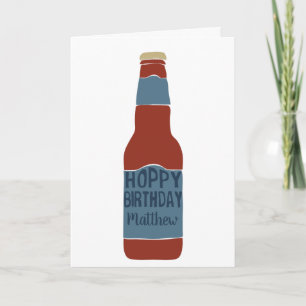 Carte Amateurs de bière personnalisés Hoppy Birthday