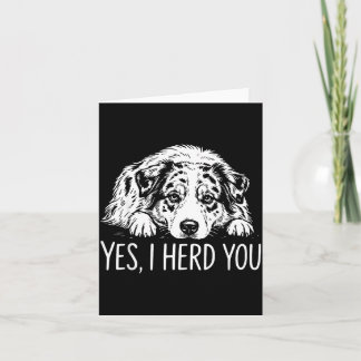 Carte Amateurs de chien berger australien Heard Line Art