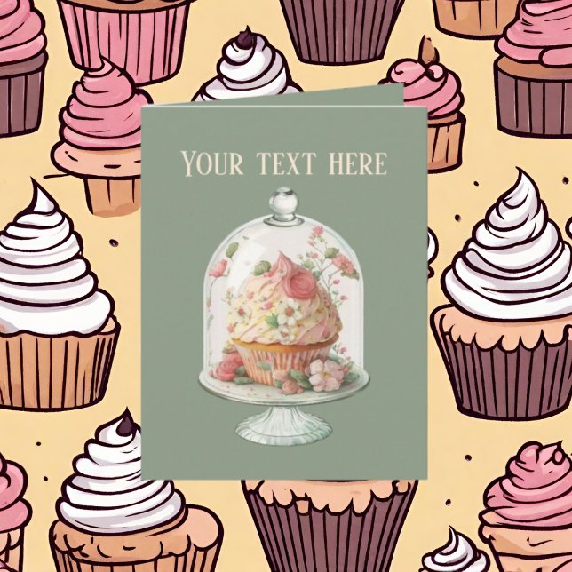 Carte Amateurs de cupcake mignon ajouter du texte (Créateur téléchargé)