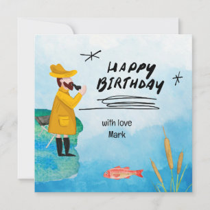 Carte Amateurs de pêche Anniversaire