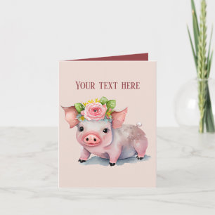Carte Amateurs de porc mignon ajouter un message