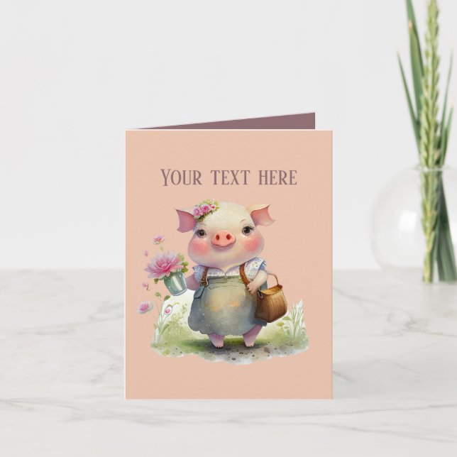 Carte Amateurs de porc mignon ajouter un message (Devant)