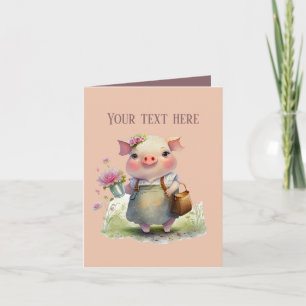Carte Amateurs de porc mignon ajouter un message