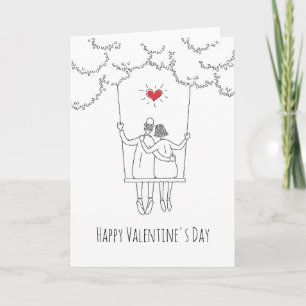 Carte Amateurs de swing Heureuses Saintes-Valentin Red H