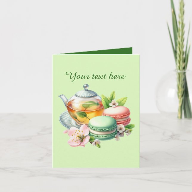 Carte Amateurs de thé mignon personnalisable (Devant)