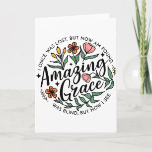 Carte Amazing Grace Fleur Sauvage Chrétien Jésus Joyeux 