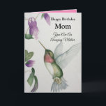 Carte Amazing Mother Happy Birthday Sweet Hummingbird<br><div class="desc">Celebrate the birthday of your amazing mama with an elegant hummingbird design on a charming greeting card. Created from my original watercolour painting, the lovely little bird and flower image will brighten the day for birdwatchers, gardeners and nature lovers. Your mother veut love the pastel colours of cream, pink and...</div>