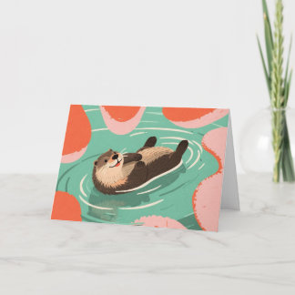 Carte Amazing Otter Animal Greeting Card