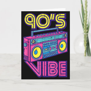 Carte Ambiance 90 Boom Box Radio Amateurs de Musique Rét