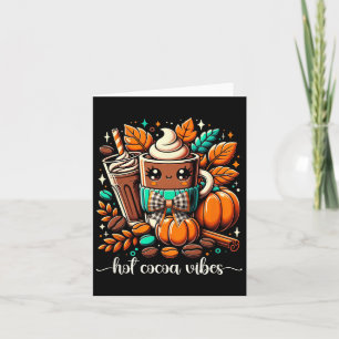 Carte Ambiance Chocolat Chaud Kawaii Bonjour l'Automne 