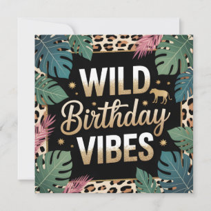 Carte Ambiance de fête d'anniversaire sauvage Graphique