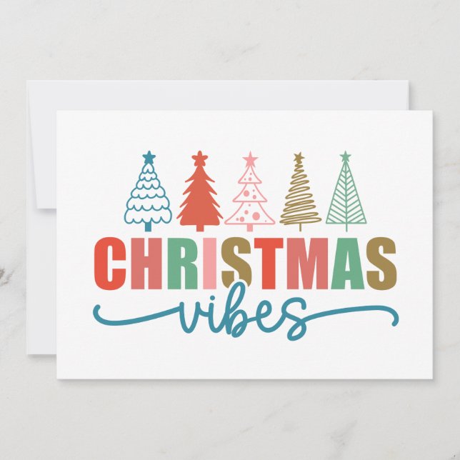 Carte Ambiance de Noël - Conception d'arbres de Noël col (Devant)