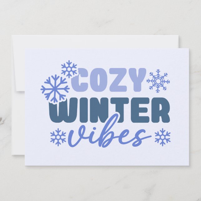 Carte Ambiance Hivernale Cosy - Typographie Flocon de Ne (Devant)