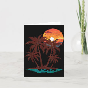 Carte Ambiance Rétro 70s 80s Plage Coucher de Soleil Pal