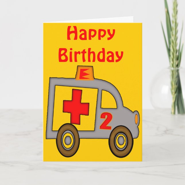 Carte Ambulance 2e cadeau d'anniversaire (Devant)
