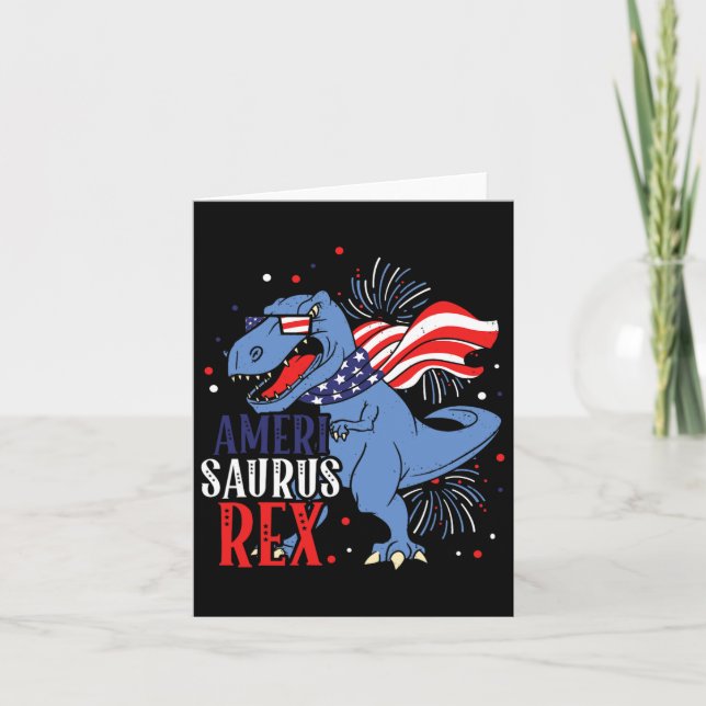 Carte Ameri Saurus Rex 4 juillet Indépendance des dinosa (Devant)
