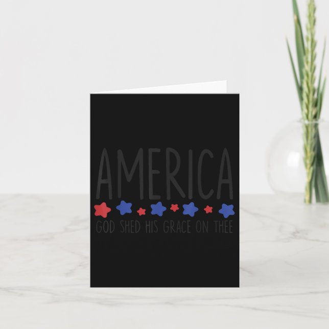 Carte America Dieu a versé sa grâce sur toi Tee 4 juille (Devant)