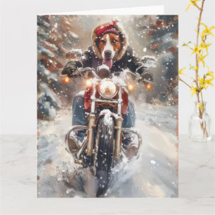 Carte Américain Anglais Foxhound équitation vélo Noël