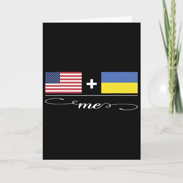 Carte Américain + Ukrainien = Moi Drapeaux États-Unis et (Devant)