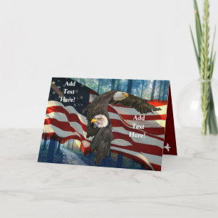 Carte American Bald Eagle American Flag Sympathie
