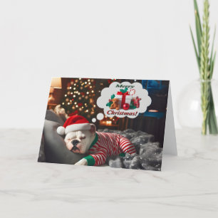 Carte American Bulldog Christmas Dreams