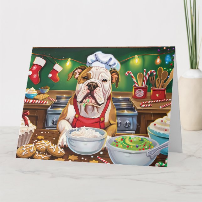 Carte American Bulldog Holiday Baking : Noël festif (Devant)