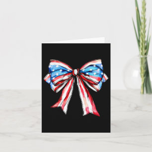 Carte American Coquette Bow Patriotique Usa Drapeau Happ