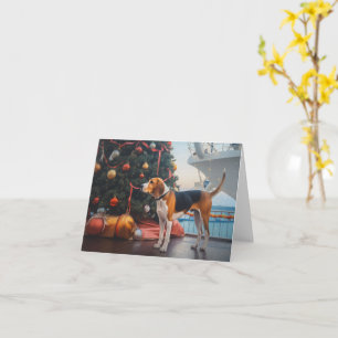 Carte American English Foxhound Christmas Cruise Holiday