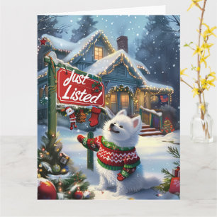 Carte American Eskimo Festive Humour Realtor Noël