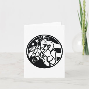 Carte American Firefighter Hero Gras Noir Et Blanc