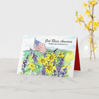 Carte American Flag 250th Anniversary USA God Bless 