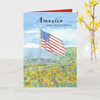 Carte American Flag 250th Birthday Independence Day