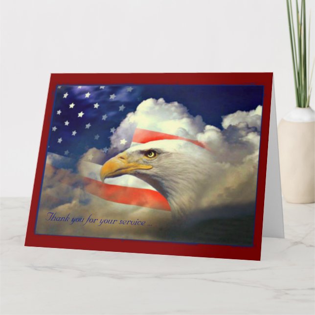 Carte American Flag and Eagle Veterans Day Card (Devant)