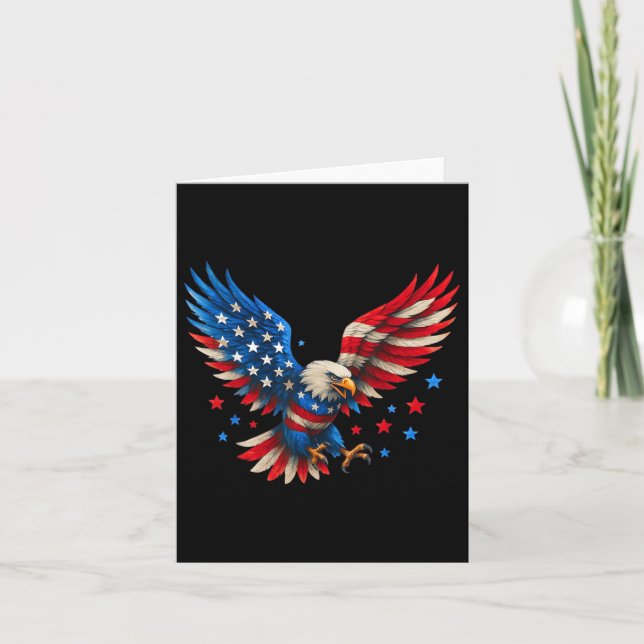 Carte American Flag Bald Eagle Hommes Patriotic Eagle 4e (Devant)