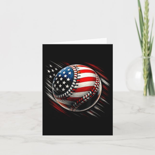 Carte American Flag Baseball Tee Usa Patriotic Independe (Devant)