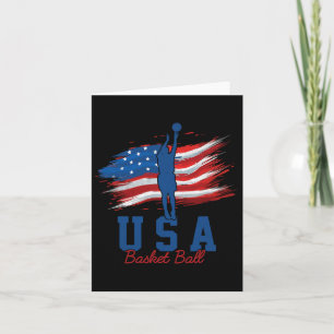 Carte American Flag Basketball 4 juillet États-Unis Supp