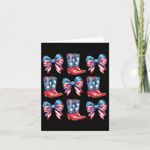 Carte American Flag Boots And Bows 4 juillet Cowgirl W