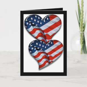 Carte American Flag Heart