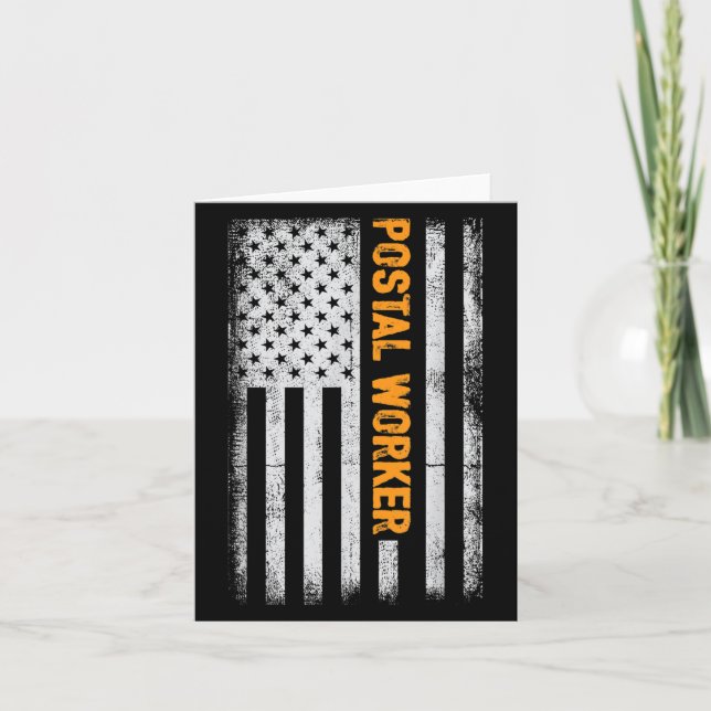Carte American Flag Postal Worker Drôle Devis graphique  (Devant)
