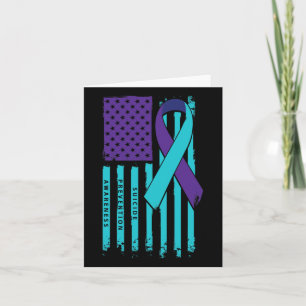 Carte American Flag Ribbon Sensibilisation au suicide gu